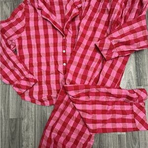 Red Gingham Pajama Set